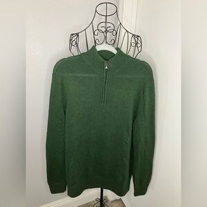 Sonoma large forest green pullover and zip up sweater